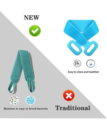 Silicone Back Scrubber for Shower - 35.5 inches with Handle | Long Body Brush for Men and Women | Deep Clean Massage Skin - Buy Online on GoSupps.com
