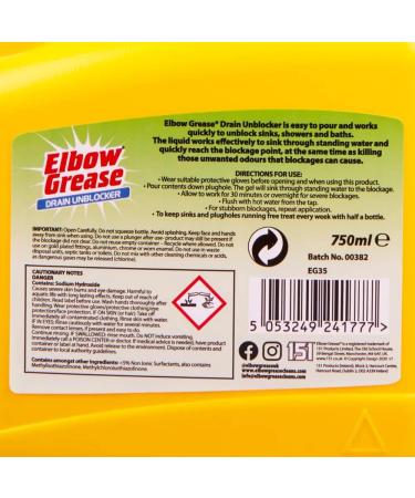 Elbow Grease Drain Unblocker - Heavy Duty Cleaner for Sinks Baths & Showers | All-in-One Drain Cleaning Kit - Buy Online on GoSupps.com