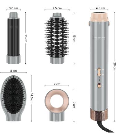 Parwin Pro Beauty 4-in-1 MaxAIR Styler Hair Dryer Brush Set - Gray | Hairdryer, Curler, Hot Brush for Styling, Volumizing & Curling with Ion Care & High-Speed Motor - Buy Online on GoSupps.com