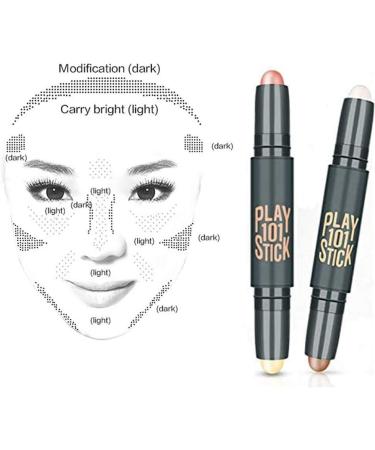 Contour Stick Concealer Contour Face Highlighters 6 Colour Make up Concealer contouring Stick Makeup Double-end Highlight Professional Makeup Wonder Stick Conceal Highlight & Contour 3PCS - Buy Online on GoSupps.com