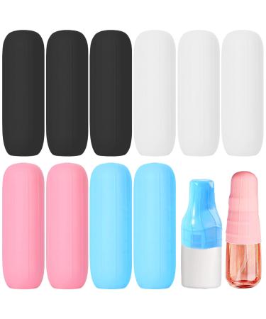 Zeuket's trip silicone bottle cover 10 pieces of toilet items covers elastic sleeve for leak locking reusable travel accessories for travel container shampoo shower gel bottles protective cover