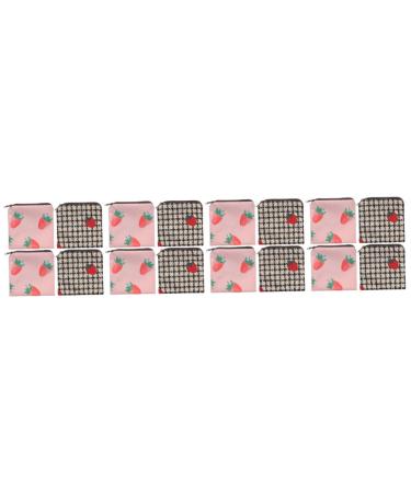 Lurrose 16 pc storage bags for women's bandages holder for breastfeeding inserts Flower-Make-up bag period pocket portable period holder gift polyester girl paper napkette travel
