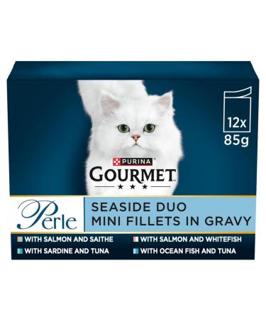 PET-797401 Gourmet Perle Mer Duo (poisson de mer et le thon le saumon et poisson blanc saumon et Saithe (85g)