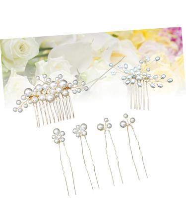 FRCOLOR Set of 6 Bridal Hair Comb Wedding Hair Accessories Wedding Headpiece Pearl Hair Clips Hair Pin Hair Clip Tiara Headpiece for the Bride Manual Set - Buy Online on GoSupps.com