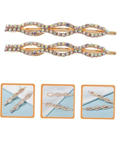 Housoutil 1 Pair Ab Diamond Bangs Hairpin Rhinestone Hair Clip Bridal Hair Pin Hair Rhinestones Diamond Hair Clips Rhinestones Bobby Pin Rhinestone Barrettes Girl Manual Headgear Alloy - Buy Online on GoSupps.com