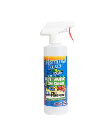 AMAZING CARPET SHAMPOO FOR PETS - Natural Enzymes Remove Most Stains in Just 60 Seconds - Dog & Cat Urine, Vomit, Bile, Feces, Grass, Blood, Drool & More - Made in USA - Vet Approved 16oz Spray Bottle