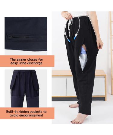 Buy Catheter Leg Bag Pants - Urine Bag Holder for Men/Women | Compatible with Foley Nephrostomy & Biliary Catheters | Black XL - International Shipping Available - Buy Online on GoSupps.com