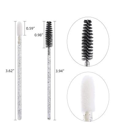 200 Crystal Disposable Lip Brush and Eyebrow Spoolie Mascara Wands Kit (Black) - Makeup Beauty Tool Set - Buy Online on GoSupps.com