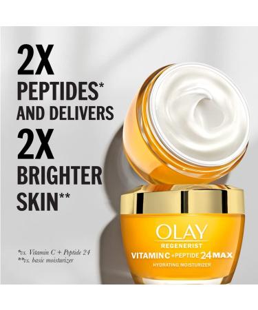 Olay Regenerist Vitamin C MAX + Peptide 24 Brightening Face Moisturizer - Anti-Aging Cream for Dark Spots 1.7oz with Whip Travel Size - Lightweight Skin Care for Brighter Skin - Buy Online on GoSupps.com