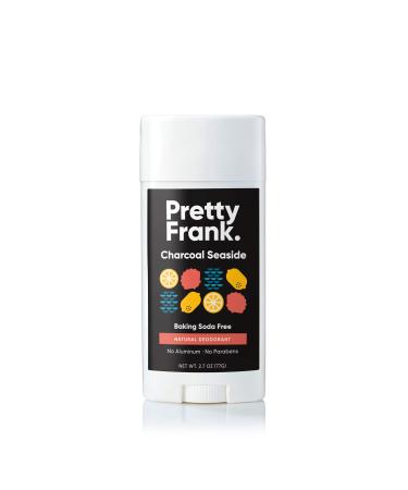 Pretty Frank Natural Deodorant Stick  Baking Soda-Free, Natural Deodorant for Women, Men & Teens, Aluminum-Free, Made with Organic, Safe, and Effective Ingredients (Charcoal Seaside, 1pk) Charcoal Seaside 2.7 Ounce (Pack