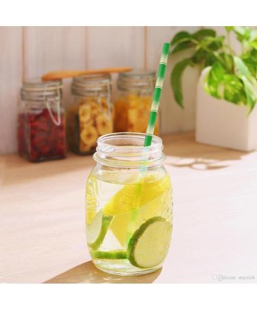 Bamboo Cocktail Paper Straws - Green Bamboo Print - Disposable Biodegradable Non Plastic - 100 Pack 6*197mm - Buy Online on GoSupps.com