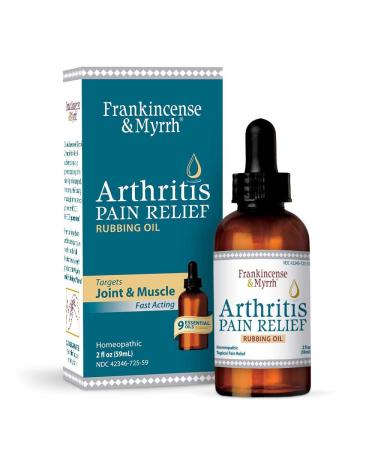 Frankincense & Myrrh Arthritis Pain Relief Rubbing Oil  Fast Acting Pain Relief with Essential Oils, 2 Fluid Ounces - 1 Pack