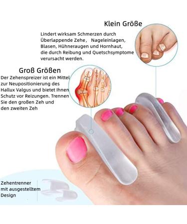 Toe Spreader for Hallux Valgus | Silicone Toe Separator & Bunions Relief | 8 Pack Overlapping Toe Spacer - Buy Online on GoSupps.com