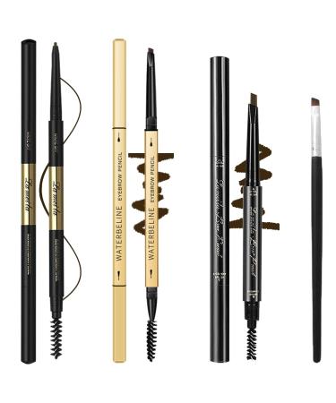 3 Different Eyebrow Pencils Creates Natural Looking Brows Easily And Lastes All Day 4-in-1:Eyebrow Pencil *3  Eyebrow Brush *1 Dark Brown -1229016 Dark Brown Eyebrow Pencil *3  Eyebrow Brush *1 -1229016