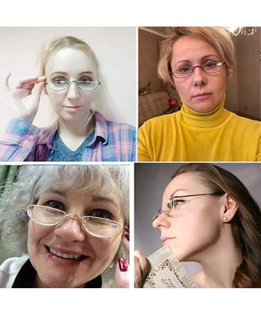 VISENG 3 Pack Vintage Alloy Half Moon Reading Glasses Women Men Slim Half Frame Lens Readers Glasses +2.75 3 Pack(red?brown?gray) 2.75 Diopters - Buy Online on GoSupps.com