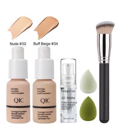 12 Color Eyeshadow Palette, 2 Nude Foundation Set, 6 Lipstick Colors, Face Primer, Eyebrow Soap, Waterproof Eyeliner & Mascara, Makeup Brush Set - Multi-purpose Makeup Kit (102 Nude, 104 Buff Beige, Matte Shadow) - Buy Online on GoSupps.com