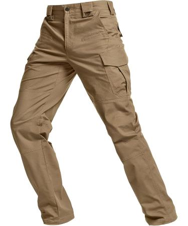 CQR Men's Flex Stretch Tactical Pants - Water Resistant Ripstop Cargo Pants - Buy Online on GoSupps.com