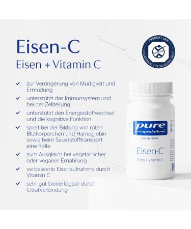 Buy Pure Encapsulations IRON-C - 60 Capsules - Premium Iron Supplement for Optimal Health | International Shipping Available - Buy Online on GoSupps.com