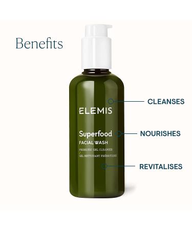 ELEMIS Superfood Facial Wash 6.7 Fl Oz | Revitalizing Prebiotic Gel Cleanser for Glowing Skin - Buy Online on GoSupps.com