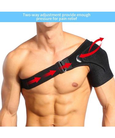 Adjustable Shoulder Bandage - Neoprene Support with Compression & Refrigeration Therapy for Sports Recovery - Buy Online on GoSupps.com