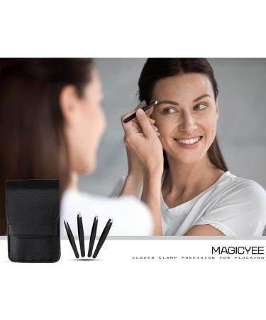 Mini Stainless Steel Eyebrow Trimming Set 4 Pair of Professional Reusable Eyebrow Tools Eyebrow Tweezers Kit - Buy Online on GoSupps.com