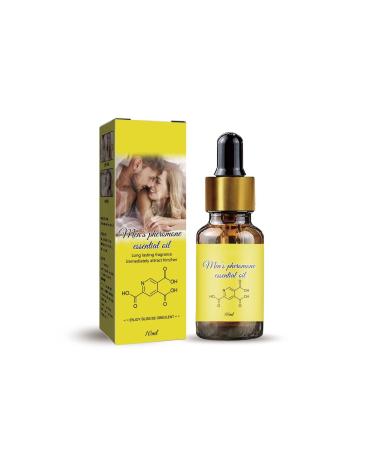 Lasting Fragrance Men And Women Perfume Oil Pheromone Cologne for Men Attract Women Natural Body Essential Oil Strong Pheromones to Attract Women 10ml 0.34 Fl Oz (Pack of 1) Yellow