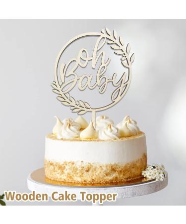 Shop Oh Baby Cake Topper - Wooden Decor for Baby Showers & Gender Reveal Parties | Perfect for Diaper Cakes - Buy Online on GoSupps.com