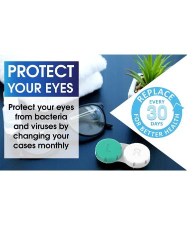 Contact Lens Cases 12 Pack - Bulk Supply for One Year - Green - Protect Your Eyes with Monthly Changes - Buy Online on GoSupps.com