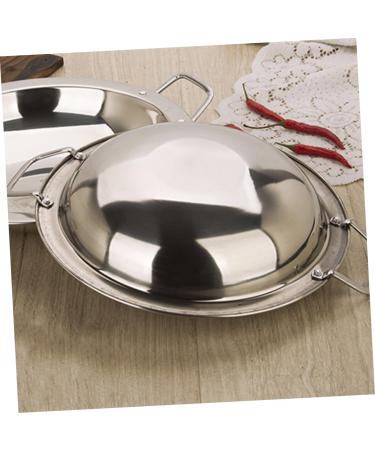 PRETYZOOM Dry Pot Amphora Hot Pot Chaffing Dishes Stainless Steel Cookware Flat Bottom Wok Pan Non Stick Frying Pans Stainless Steel Saute Pan Cookware for Kitchen Home Accessory 28X28X5.5CM Silver - Buy Online on GoSupps.com