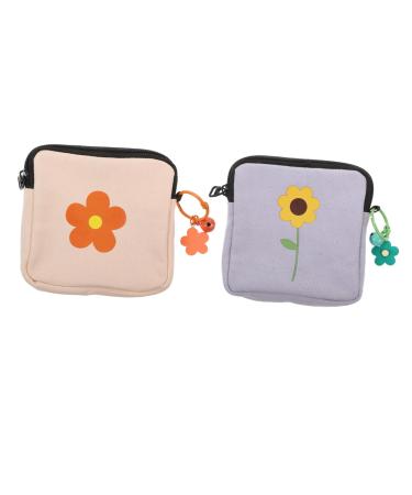 Lurrose Period Bags 2pcs Napkin Storage Bag Tote Bag Zipper Storage Tote Girl Makeup Kit Zip Around Wallets for Women Period Menstrual Pad Holder Multi-function Storage Bags Mini