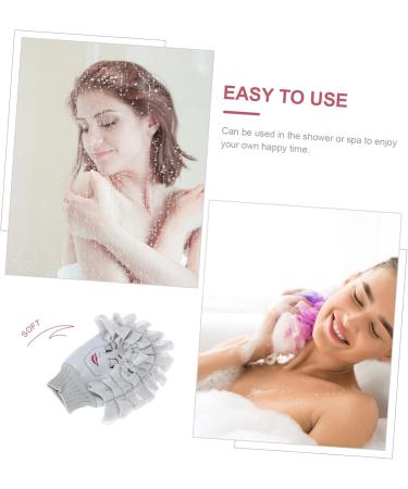 Buy Hemoton Reversible Bath Gloves - Exfoliate with Loofah Shower Mitts | Light Grey | International Shipping - Buy Online on GoSupps.com