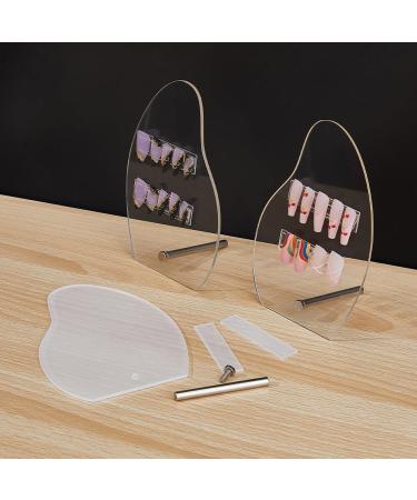 DICOSMETIC 4 Sets Nail Art Display Board Acrylic Nail Art Sample Display Board Irregular Clear Nail Salon Display Board for Nail Art Design Professional Salon Nail Practice Board