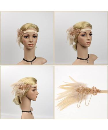 FRCOLOR 1920s Flapper Headpiece 1920s Flapper Headband Rhinestone Hair Band Headpiece Head Accessories Party Headband Champagne - Buy Online on GoSupps.com