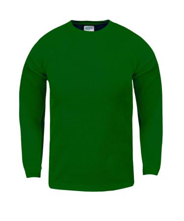 Shaka Wear Kids Waffle Thermal Long Sleeve Crewneck T Shirt XXS-XL X-Large Kelly Green