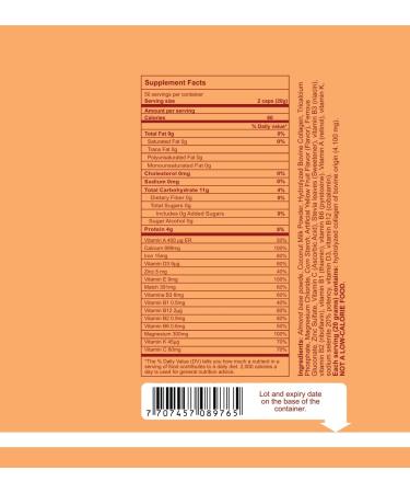 Almond & Coconut Milk Calcium + Vitamin D3 Powder | High in Phosphorus, Magnesium, Chloride | No Added Sugars - Buy Online on GoSupps.com