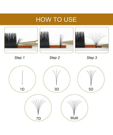 QUEWEL Easy Fan 2D-20D Volume Lashes 0.05D 11mm - Self Fanning Russian Lash Extensions - Buy Online on GoSupps.com