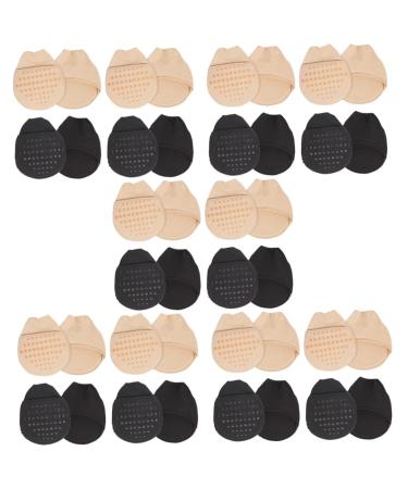 FRCOLOR 20 Pairs Forefoot Socks Toe Topper Socks Womens Socks Heels for Women Dressy Socks for Woman Heeled Boots for Women Half Foot Socks Non Skid Socks High Heel Breathable Cotton