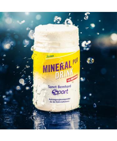 Sanct Bernhard Sport Mineral Pur Drink Lemon 100g - Electrolyte Balance Calorie-Free Lactose-Free Gluten-Free - German Made Lab Tested Mineral Drink - Buy Online on GoSupps.com