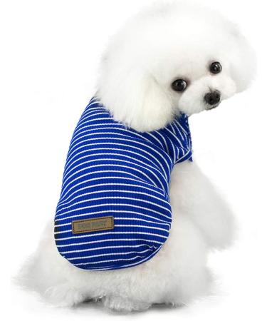 Shop Cute Striped Pet Pullover Sweater for Small Dogs & Cats - Cozy Puppy Clothes in Pink Red Blue & Gray (1.2-9.0 kg) - Buy Online on GoSupps.com