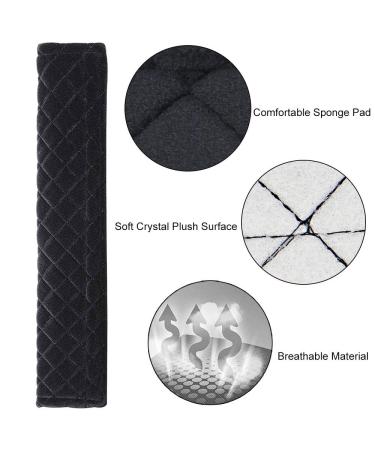 BUIFU 2-Piece Belt Pad | Car Safety Belt Cushions | Black Auto Seat Shoulder Protection | Comfortable & Soft Buckling Belt Pads for Adults - Buy Online on GoSupps.com