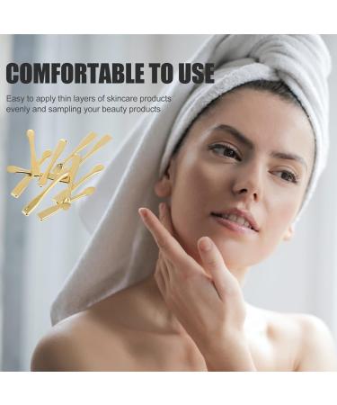 SOLUSTRE Creme Makeup 10Pcs Gold ABS Mini Spoon Makeup Spatula Cosmetic Spatulas Facial Reusable Scoop Facial Cream Spoon Beauty Spoons for Cream Lotions Moisturizers Metal Cooking Spoon - Buy Online on GoSupps.com