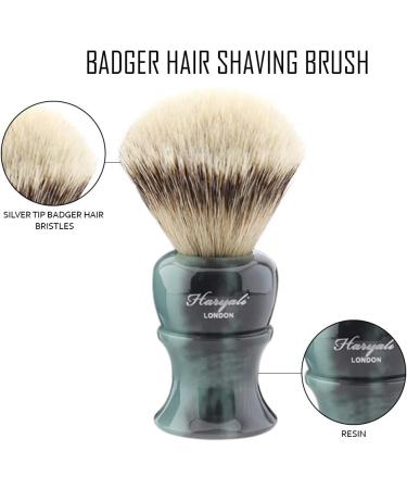 Haryali London Men's Shaving Set - 5 Razors Silver Tip Badger Brush Stand Bowl & Soap | Premium Grooming for Men - Buy Online on GoSupps.com