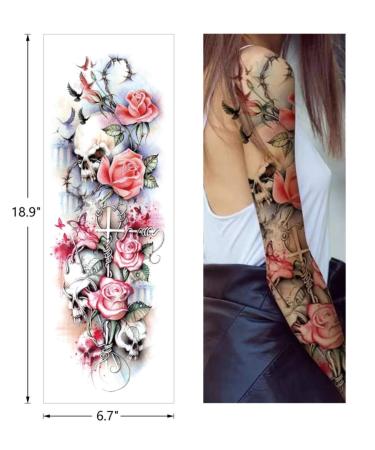 Full Arm Temporary Tattoo Sticker Set - 12 Sheets for Men and Women - Buy Online on GoSupps.com