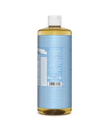 Dr. Bronner's Baby Unscented Pure-Castile Liquid Soap - 32 oz - Organic Oils - 18-in-1 Uses - Gentle for Sensitive Skin - Vegan - Buy Online on GoSupps.com
