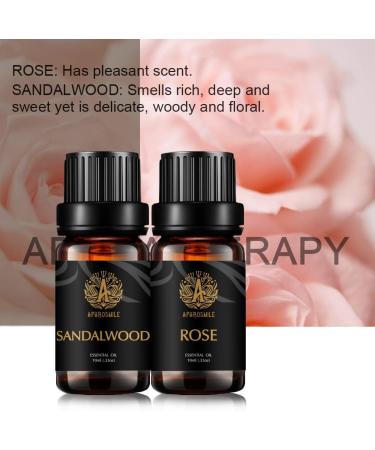 Aromatherapy Rose Essential Oil Set for Air Freshener 100% Pure Sandalwood Essential Oils for Candles Making 2X10ml Aromatherapy Sandalwood Oils Set for Diffuser 100% Pure Rose Oils for Humidifier - Buy Online on GoSupps.com