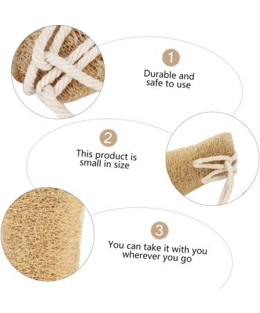 Loofah Bath Towel Scrubber | Exfoliating Bath Sponge & Back Scrubber Strap - Beige - Perfect for Travel & Shower - Buy Online on GoSupps.com
