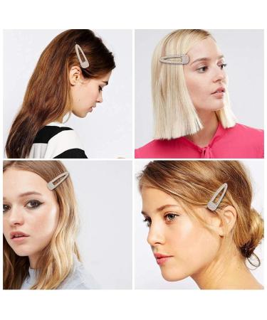 2PCS Big Silver Glitter Rhinestone Hair Clips for Women - Stylish Gold & Yellow Hair Accessories - Buy Online on GoSupps.com