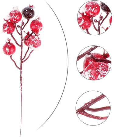 HOMSFOU 10pcs Simulation Snow Pink Fruit Xmas Photo Prop Household Decor Crafting Supplies Christmas Berry Picks Home D cor Home Decor Simulation Red Berry Foam Banquet Wreath Holly - Buy Online on GoSupps.com