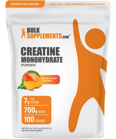 BulkSupplements.com Creatine Monohydrate Powder - Creatine Flavored Powder Supplement Micronized - Mango Tango Flavor 7g per Serving 700g (1.5 lbs) (Pack of 1)