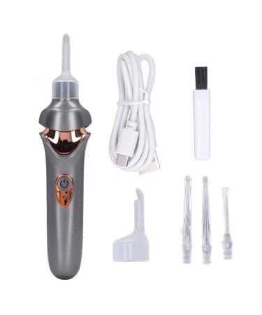 Electric Ear Vacuum Cleaner Otoscope Ear Cleaning Tool with LED Light Soft Tip USB Charging Ear Wax Removal Tool for Children Adults (Black)
